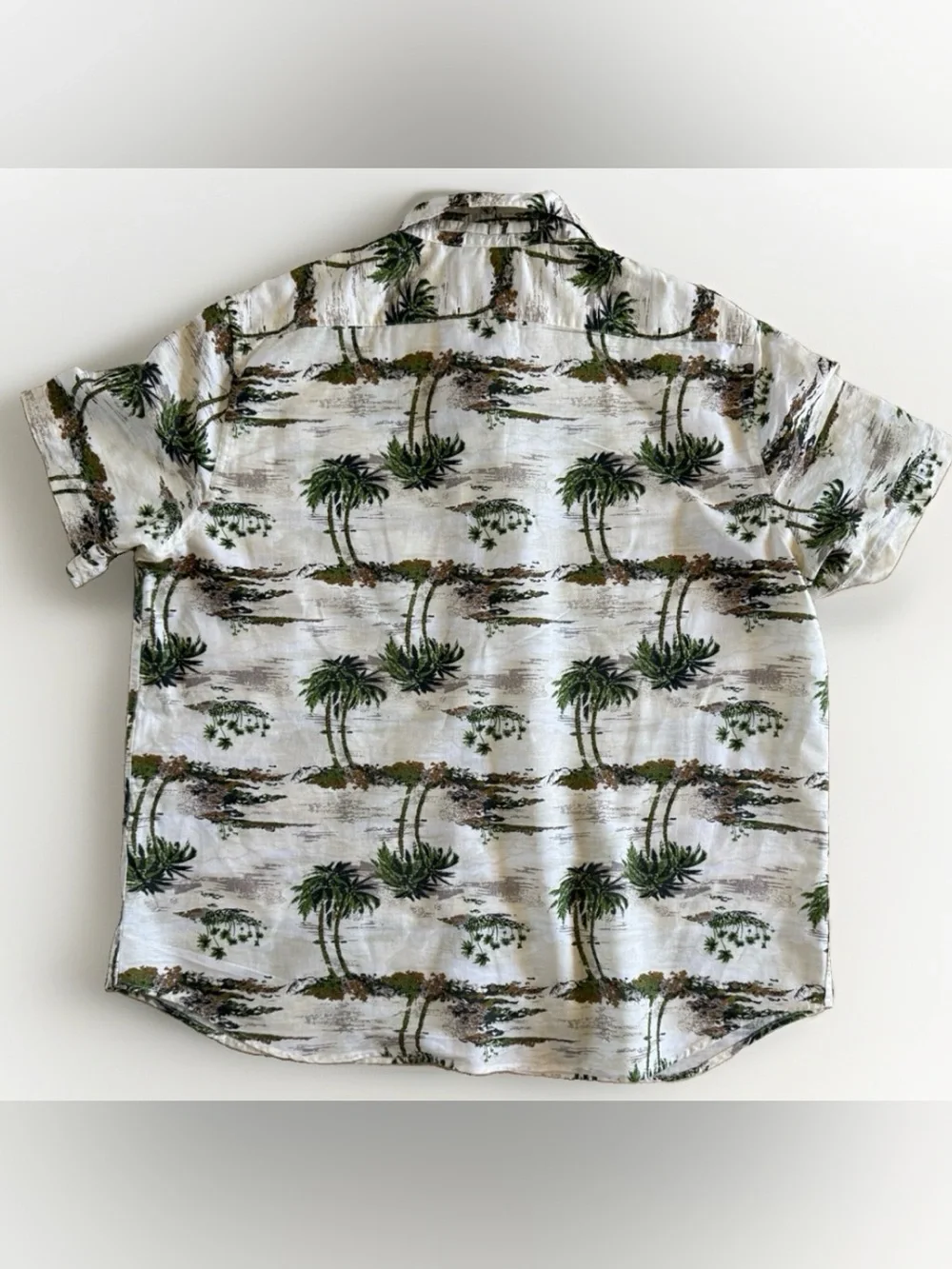 Banana Republic Linen Palm Tree Button-Up XXL